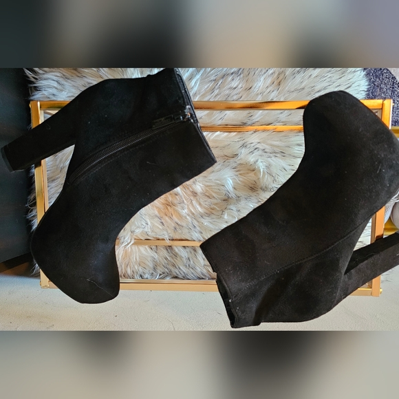Sexy Womens Black Platform Ankle Boot - Picture 3 of 9